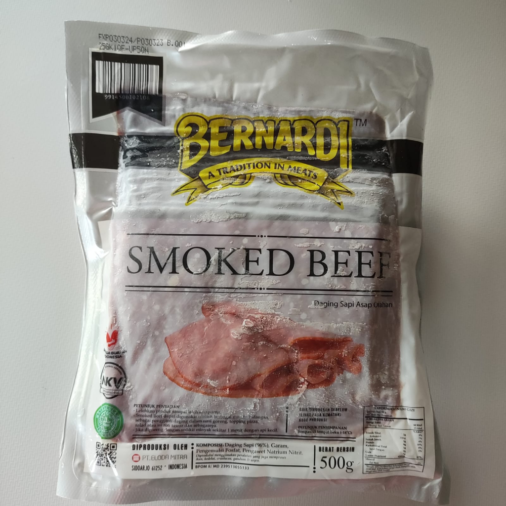 

Bernardi Smoked Beef Block Kotak Premium 500 gr / Pengiriman instan Lolly frozen food