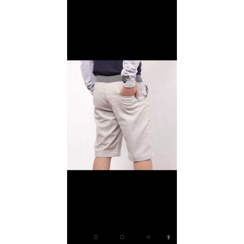 celana pendek pria kolor cowok dewasa chinos pinggang karet kolor chinos katun
