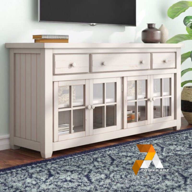 MEJA TV MINIMALIS DUCO PUTIH BUFET MINIMALIS PUTIH KONSOL TV RAK TV CABINET TV LEMARI TV DRAWER DRES