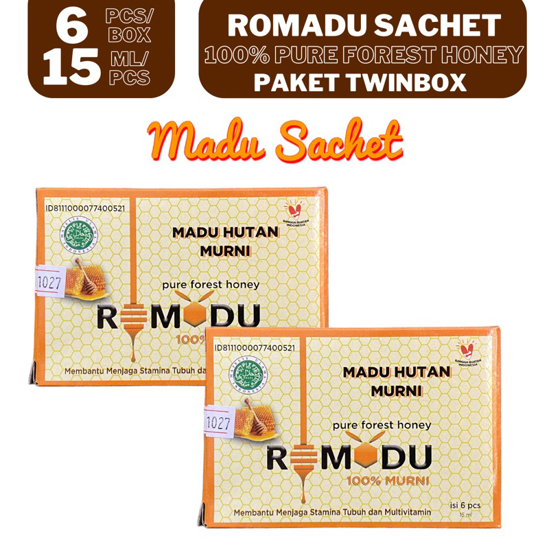 

Romadu Sachet Madu Hutan Murni Paket Twinbox Box Isi 3 Dan 6 Pcs 15 ML