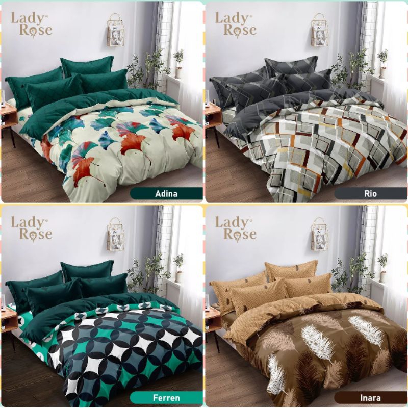 Bedcover set king lady rose 180x200 flat