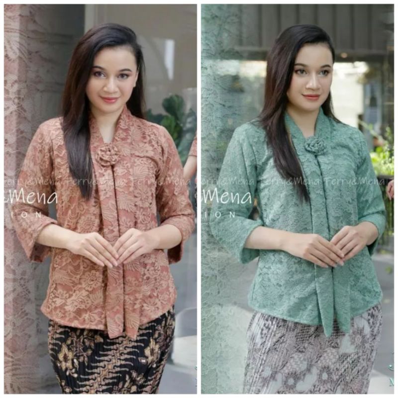Setelan Baju Kebaya Floy Brokat Modern Pakaian Untuk Kondangan Nikahan Tunangan Wisuda Dan Kartinian