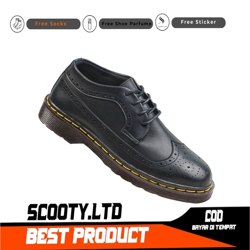 Scooty Official - Versace's Black - Sepatu Oxford Pria Formal Loafers