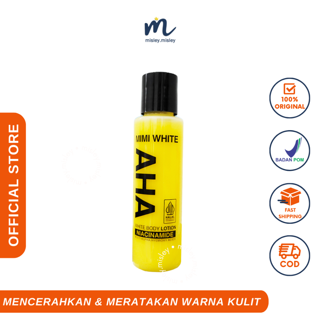 MISLEY - MIMI WHITE AHA Body Lotion 100ml Original -  Mencerahkan & Melembabkan Kulit