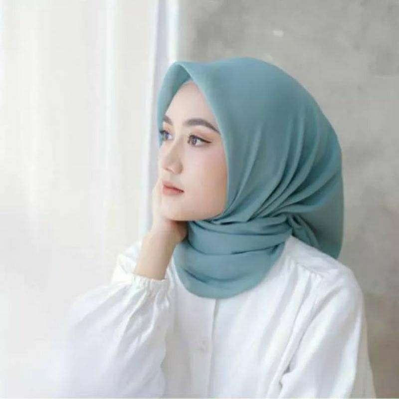 MURAH Bella Square Warna Biru Wardah Hijab Jilbab Segi Empat