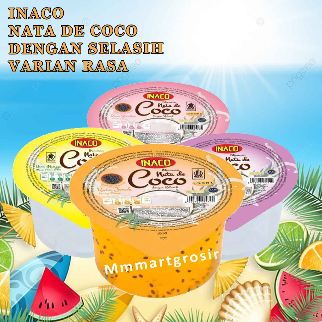 

Inaco Nata De Coco Cup / Minuman Coconut Selasih / Minuman Flavor / 200gr