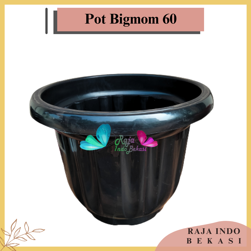 Pot BIGMOM 60 Hitam Pot Jumbo Hitam Pot Tanaman Plastik Pot Besar Ukuran 60 Hitam