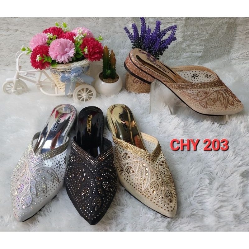 Sendal Pesta Wanita Teplek PURPLE CHY-203