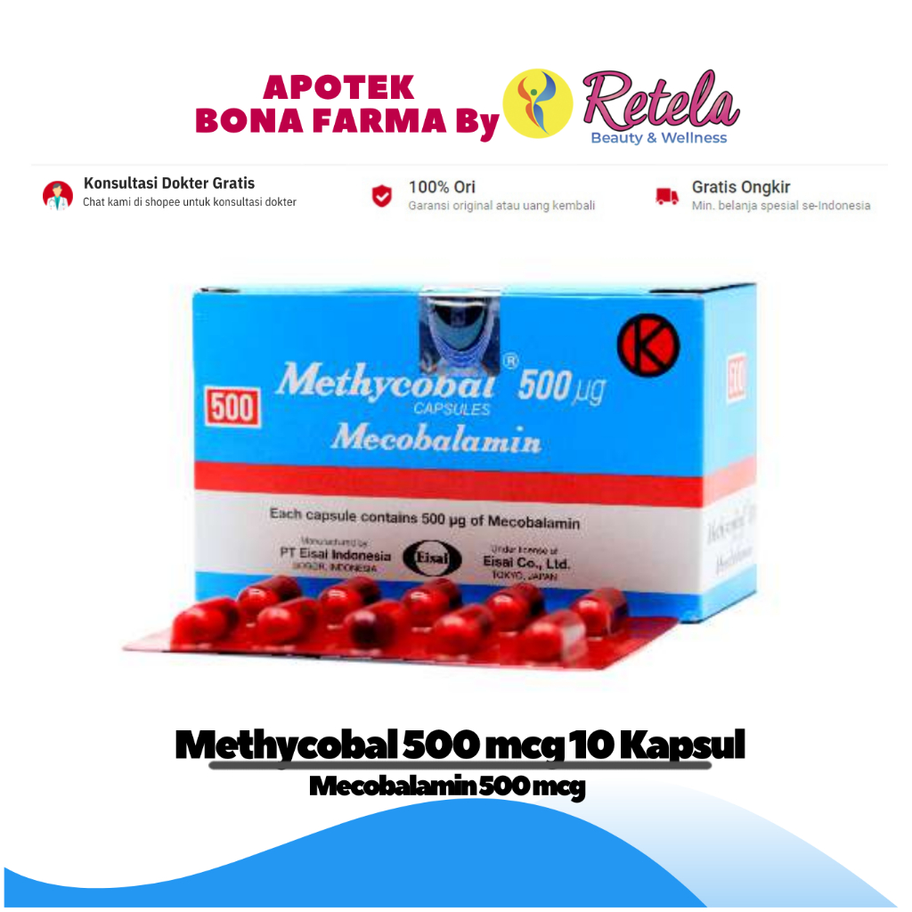 METHYCOBAL 500MCG 1 STRIP 10 CAPSUL ( Mecobalamin 500 mcg )