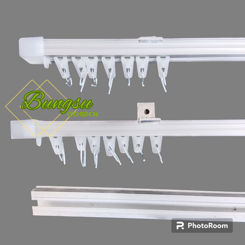 batang gorden jendela kawat S rell gorden kotak aluminium full set