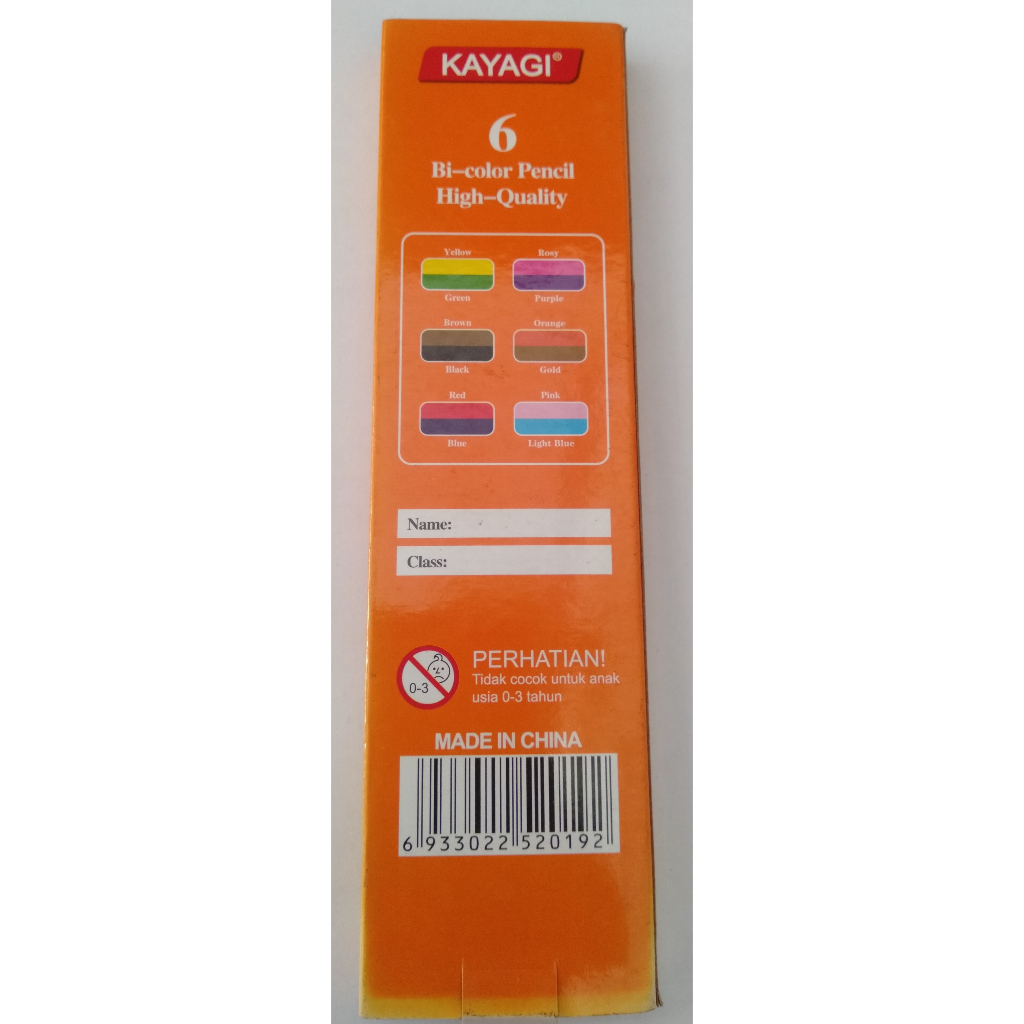 

KAYAGI 2 IN 1 / 2 WARNA PER PENSIL/ PENSIL WARNA