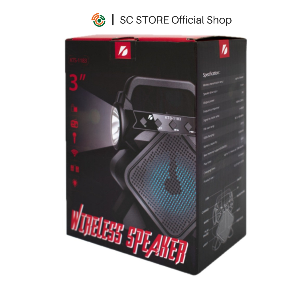 Original KTS 1183 Bluetooth Wireless Speaker / Support USB - SD Card - MIC / FM Radio / USB Charging