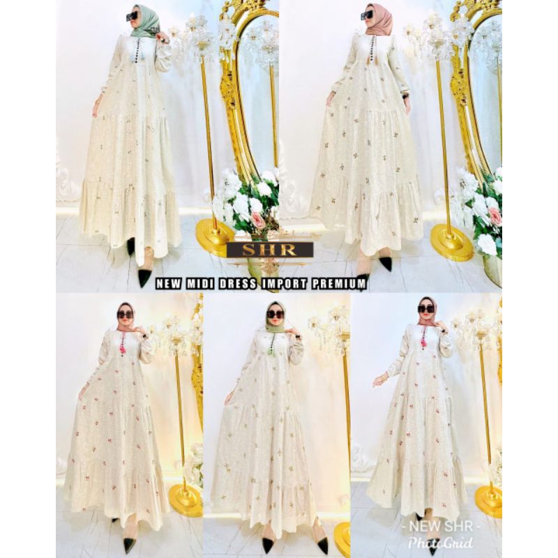 SHR ORI MIDI DRESS BORDIR BUNGA