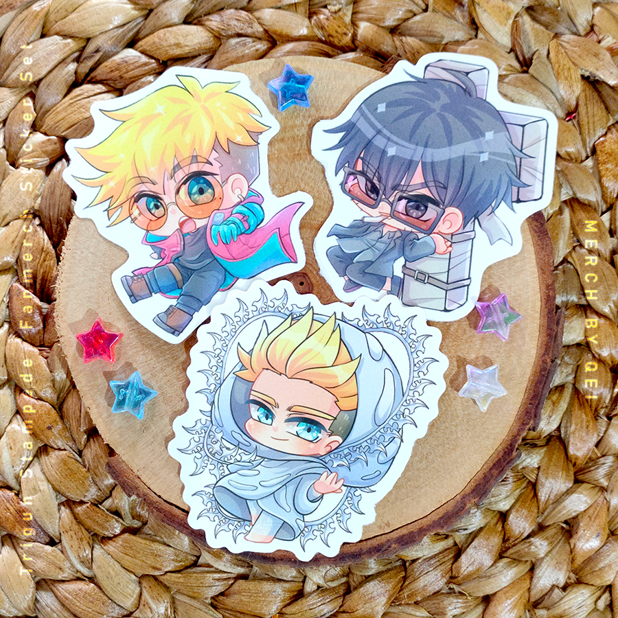 Trigun Stampede Stiker Fan Merchandise - VASH THE STAMPEDE, MILLION KNIVES, NICHOLAS D. WOLFWOOD