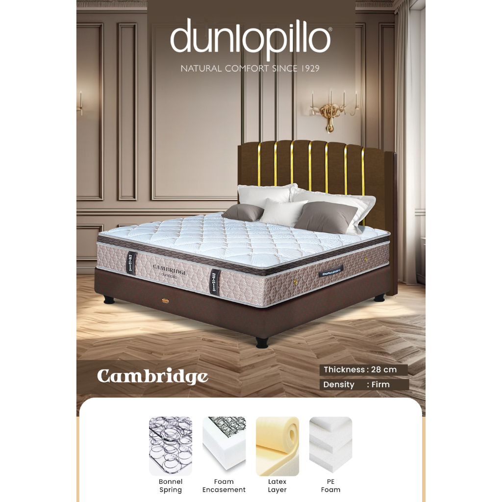 SPRINGBED CAMBRIGE DUNLOPILLO KOMPLIT SET