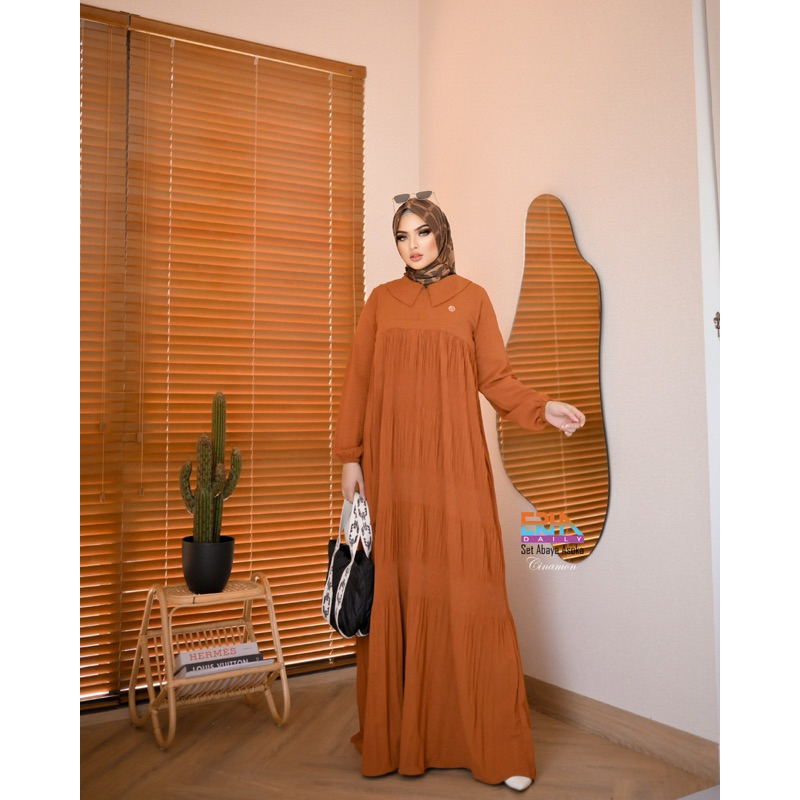 eR.Ha DAILY - SET ABAYA ASOKA CINNAMON PREMIUM