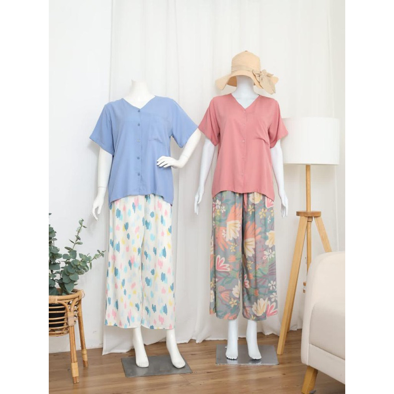 LAURA SET PIYAMA || PIYAMA KEKINIAN || PIYAMA KOREA || PIYAMA ADEM || PIYAMA BUSUI IBU MENYUSUI