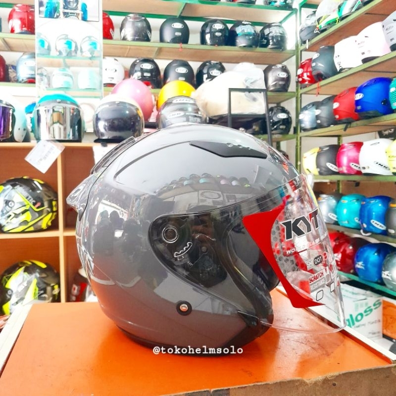 KYT Galaxy Flat R Gorilla Grey Glossy