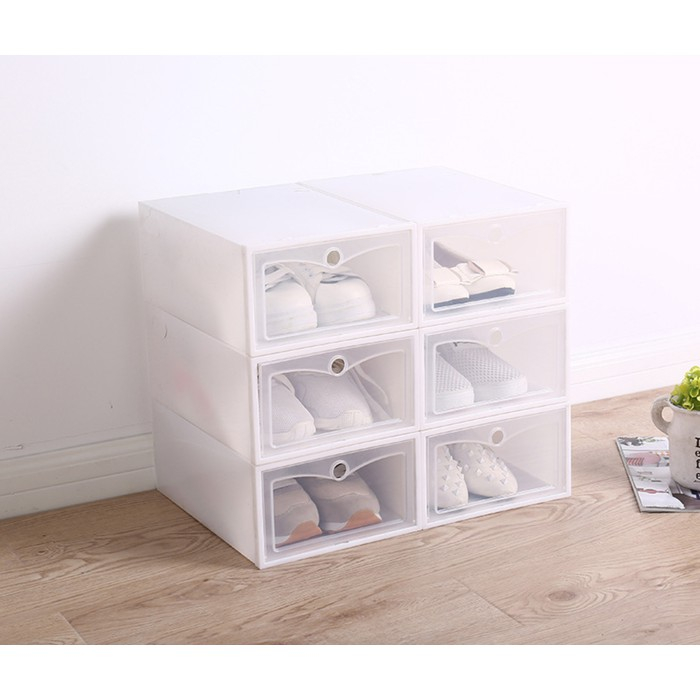 Kotak Sepatu Transparan Susun Model Laci / Rak Plastik Sepatu