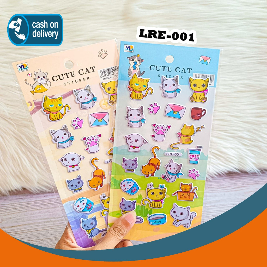 

STIKER TIMBUL 3D CUTE CAT LRE-001 STIKER RANDOM/STIKER KARAKTER ANAK / STIKER MAINAN TEMPEL Daily Manual Cute Pattern Decorative Tape Sticker Gift CRAFT COD