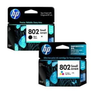 tinta printer hp 802 black,colours cartridge deskjet