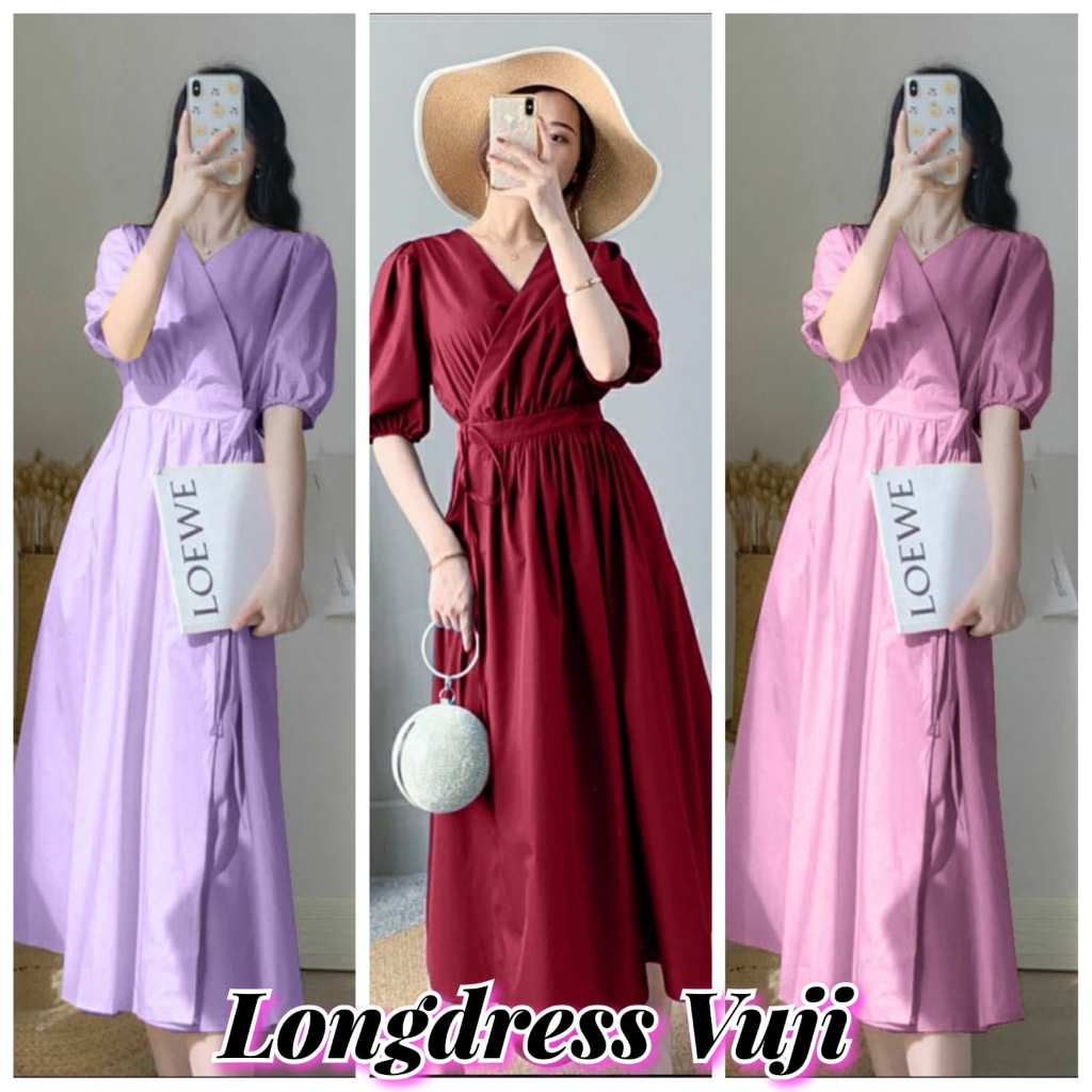 Dress Polos Terusan Panjang Wanita Longdress Vuji & Avila