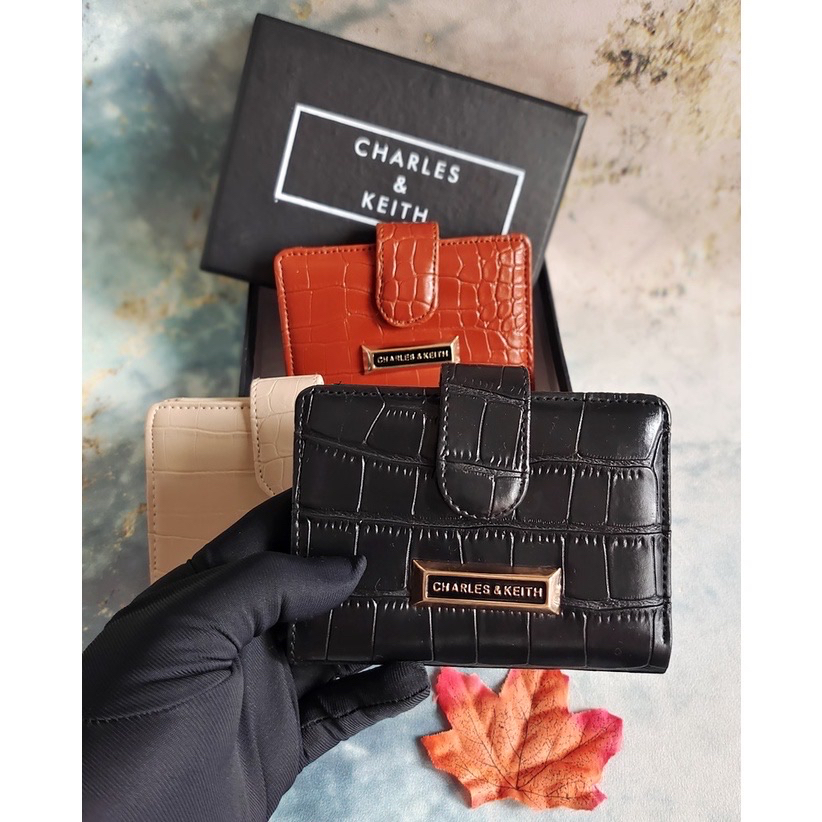 MARGIEBAG - DOMPET CK Dompet Koin lipat mini kecil kulit croco dompet magnet lidah wanita imut with 