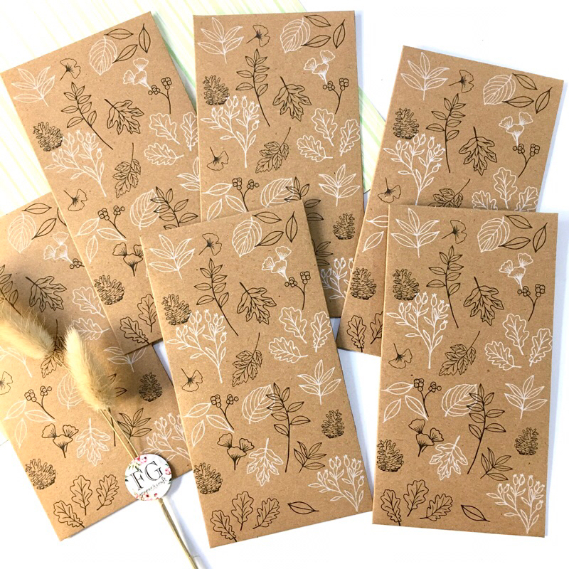 

Amplop Uang 6pcs Angpau Natural Twotone Leaf 9x17cm by fgpaper