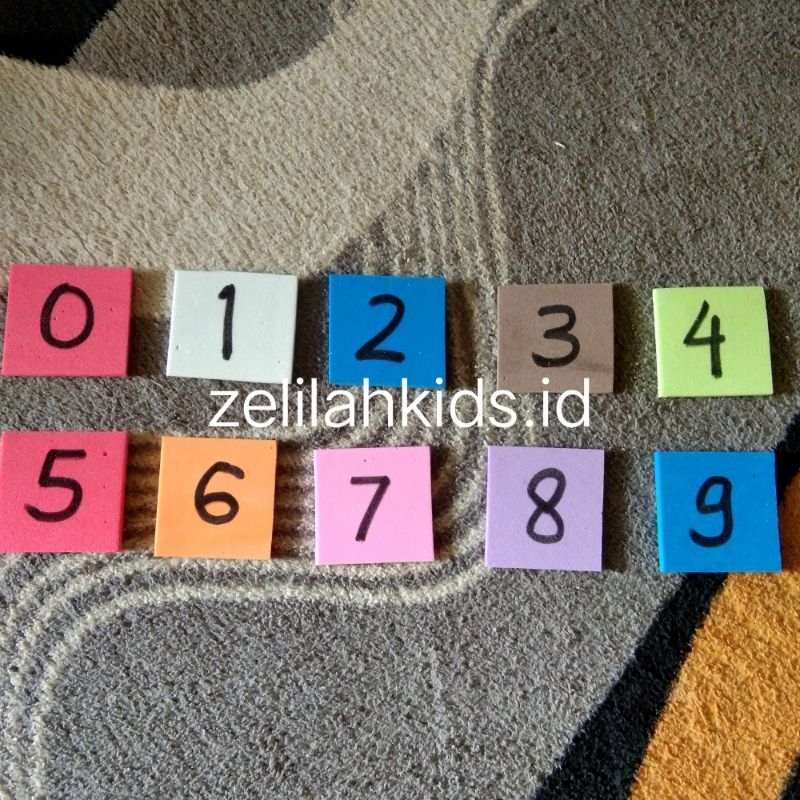 kartu angka dan huruf spon