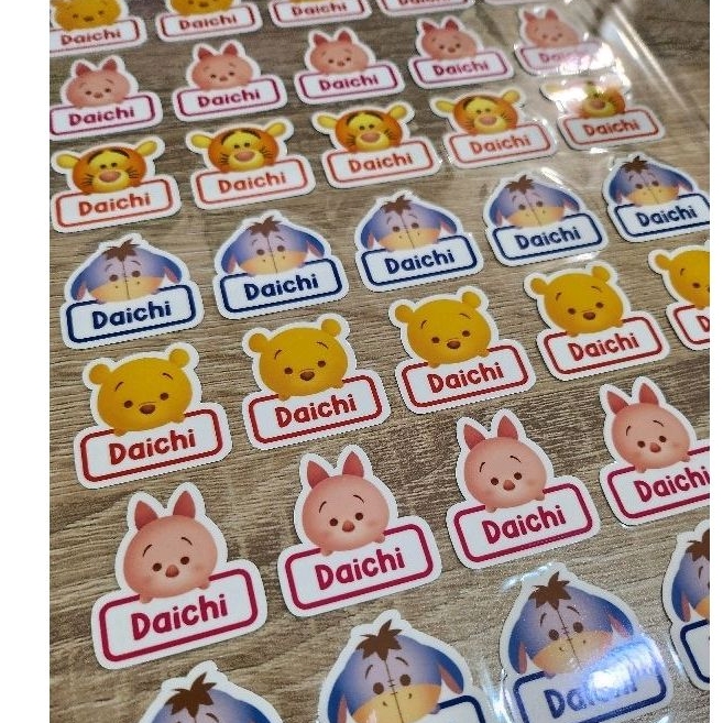 

sticker label nama waterproof winnie the pooh high quality