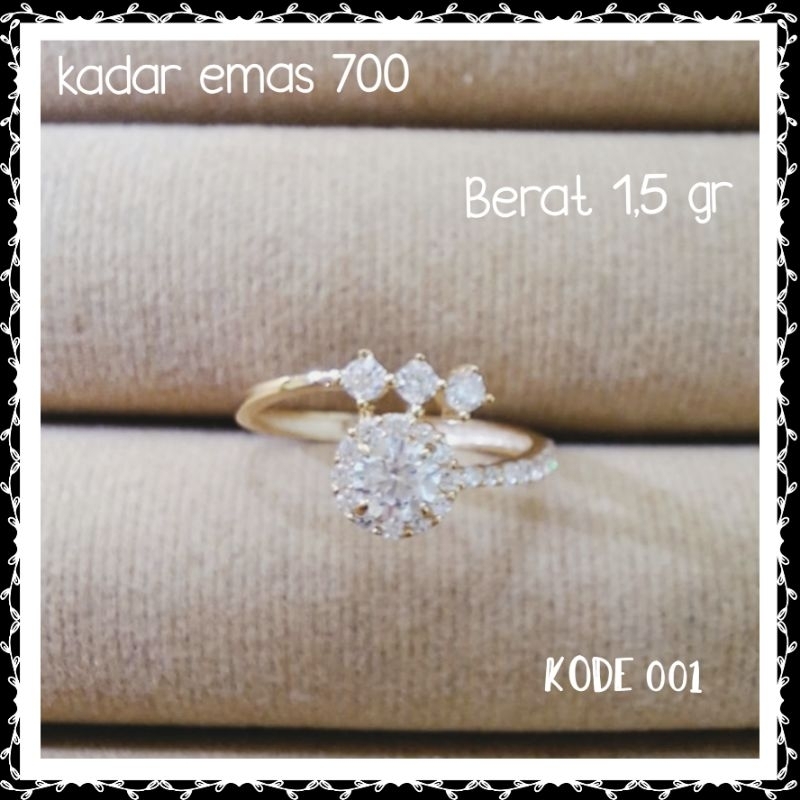 Bintang Baru Cincin Emas 700 Size 12 Kode 001 / Cincin Wanita Cantik Elegan Murah & Asli