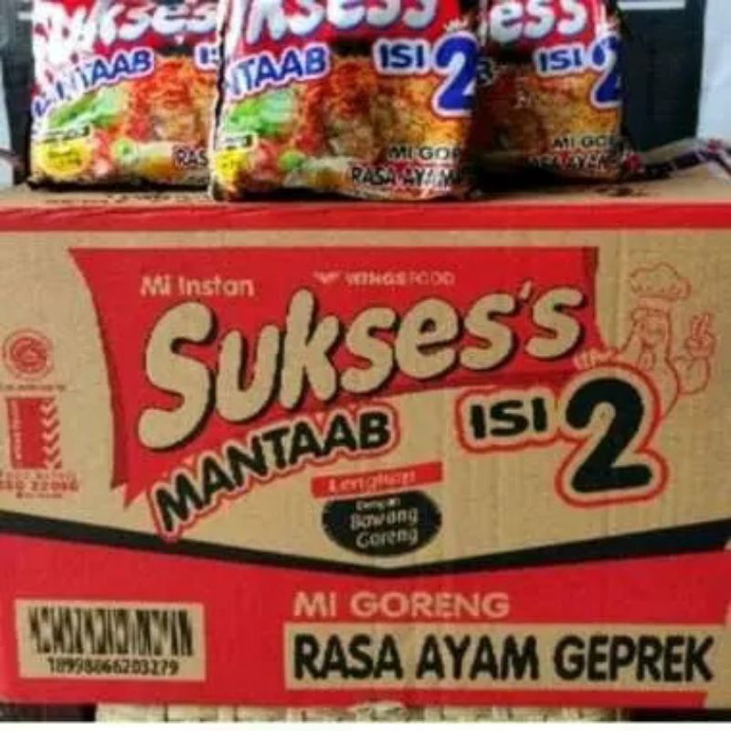 

Mie Goreng Suksess Ayam Geprek isi 2 126gr 1 Dus isi 24 Pcs
