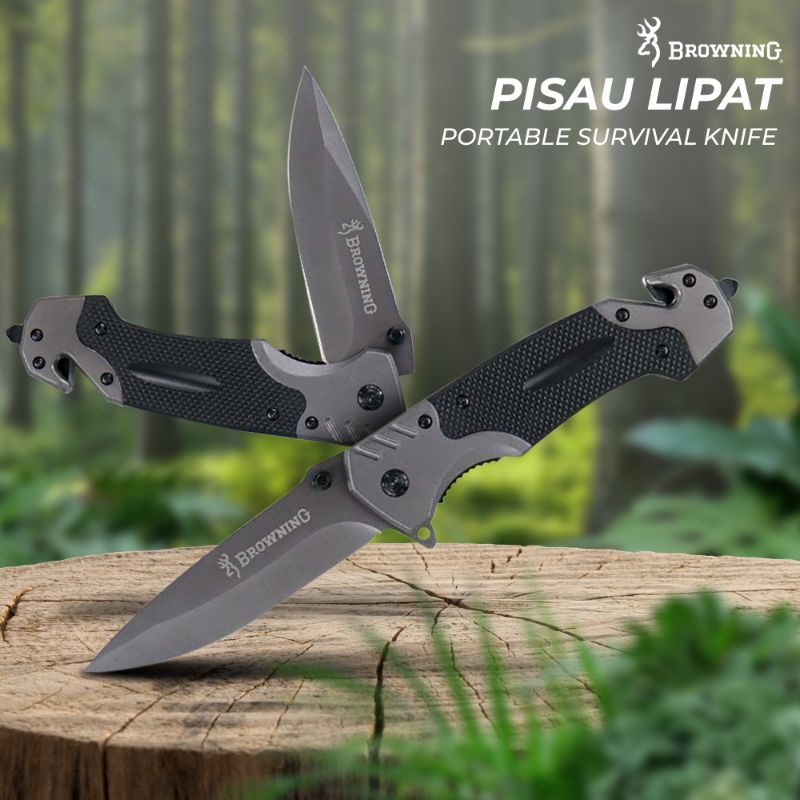 PISAU LIPAT OUTDOOR PORTABLE KNIFE SURVIVAL TOOL 440C