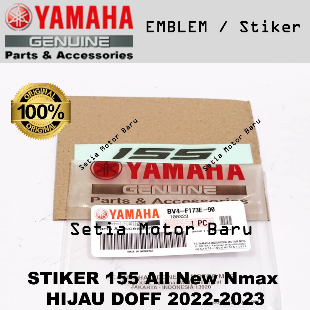Emblem Logo STIKER 155 BV490 All New Nmax N max 2022-2023 HIJAU DOFF Asli Yamaha