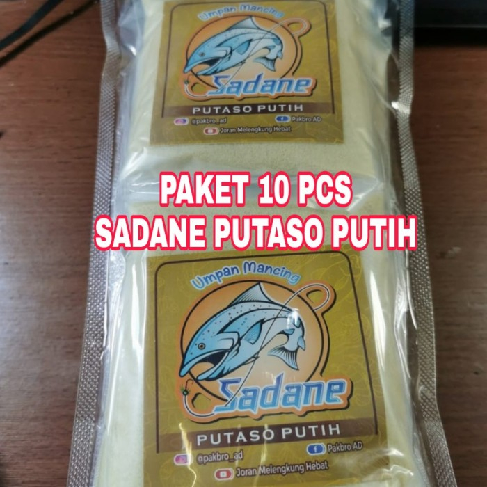 PAKET 10 PCS SADANE PUTASO PUTIH UMPAN MANCING