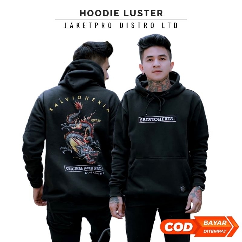 Hoodie Pria Naga SLVHX Distro Tebal / Sweater Hoodie Luster Print Dragon Salvio Hexia