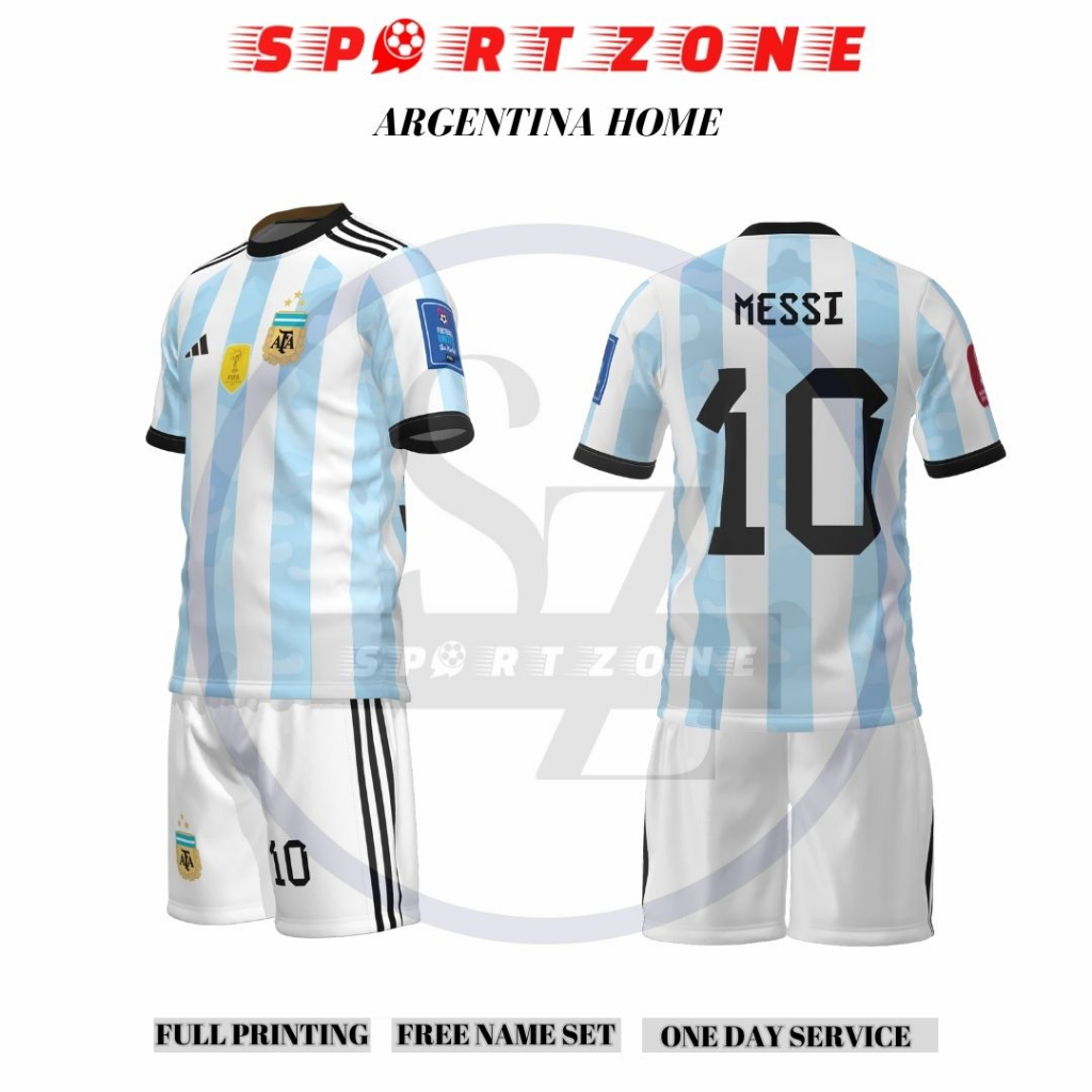 Jersey baju bola Argentina Home Piala dunia premium