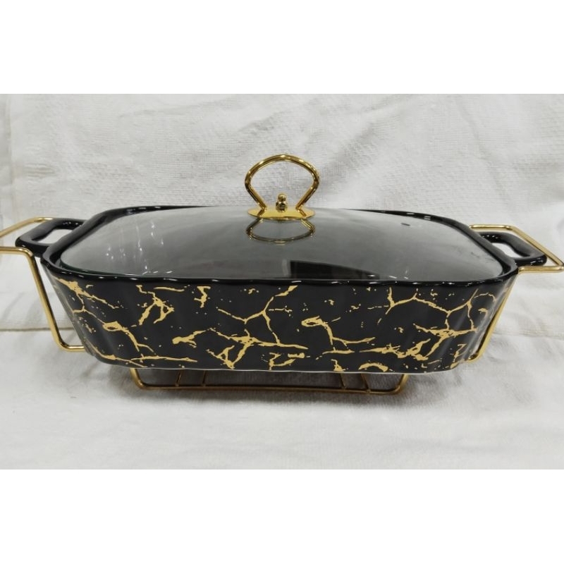 Wadah Sayur FIORENZA Marbel Casserole 15"