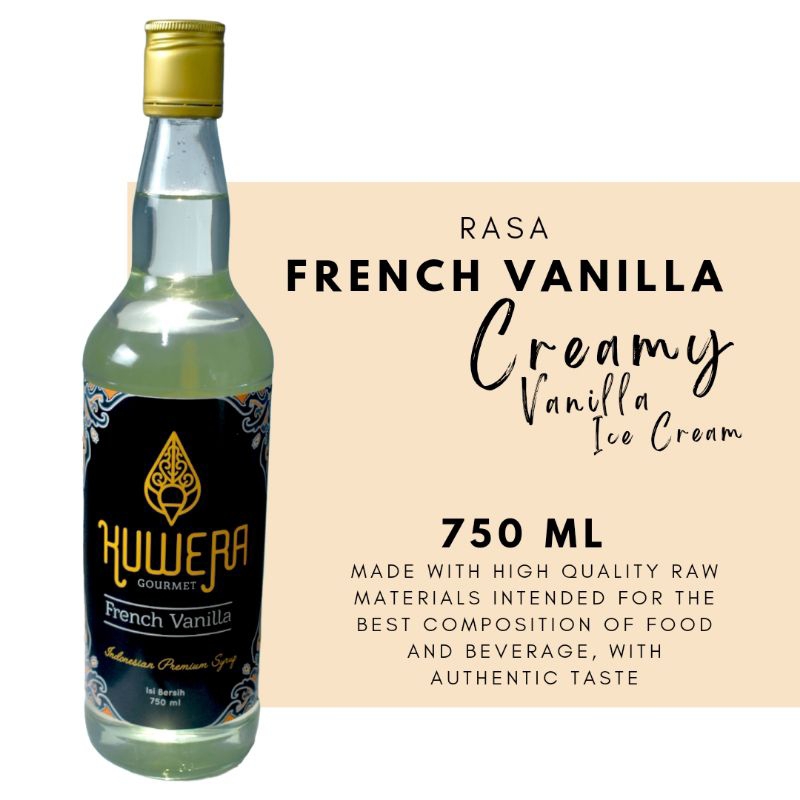 

Sirup French Vanilla I Kuwera syrup I 750 ml Sirup Kopi