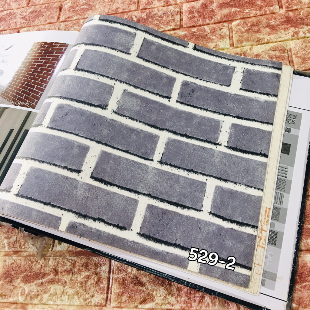 WALLPAPER DINDING MOTIF BATA ABU ALAMI 3D CAFE