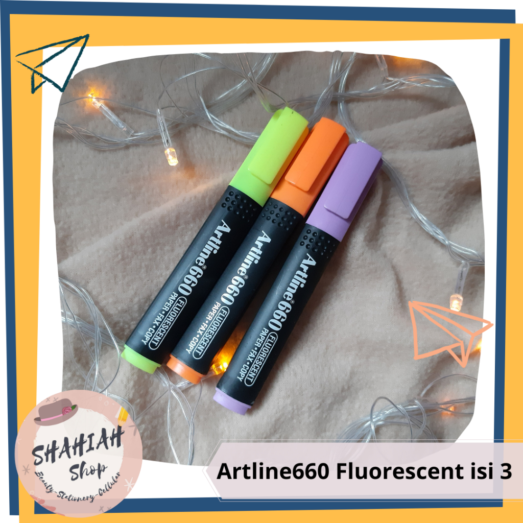 

[CUCI GUDANG] Artline Fluorescent highlighter isi 3