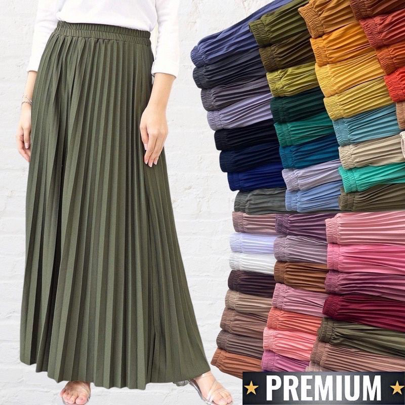 Rok Plisket Premium || Rok Plisket Wanita Dewasa Premium