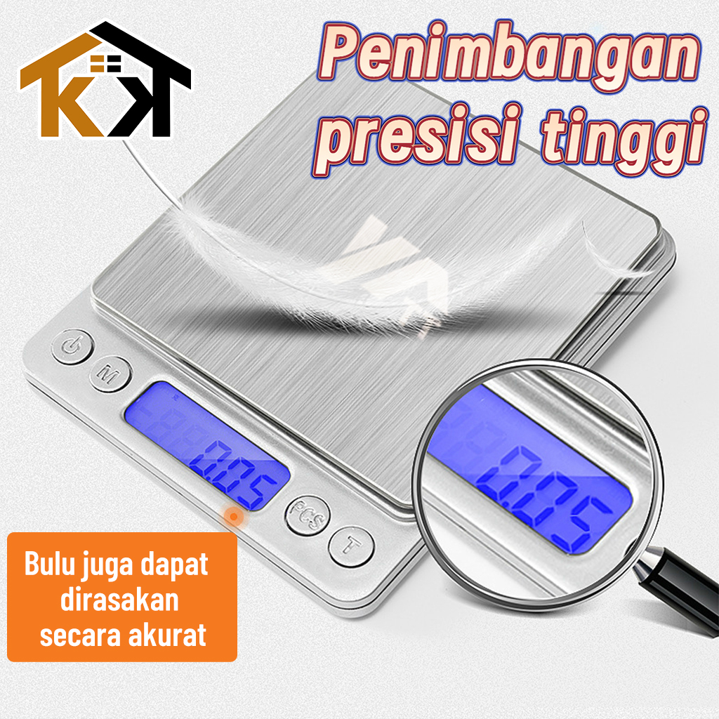 (KK) Timbangan Dapur Digital 3KG Stainless Steel High Quality / Mini Kitchen Digital Scale Kapasitas 3KG Timbangan Kue Buah Tepung Biji bijian Perhiasan Emas