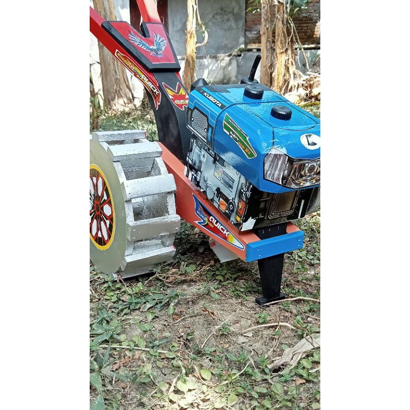 miniatur mainan anak edukasi traktor KUBOTA ,QUICK bajak sawah ,mainan tradisional