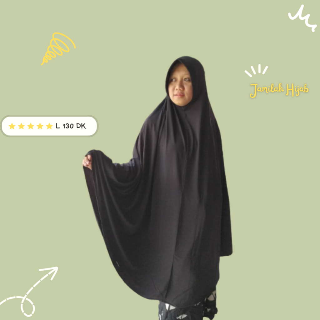 JAMILAH HIJAB | L 130 Dk (Dahi Kecil) ORIGINAL JAMILAH Bahan Jersey Size: XXXL (polll jumboo) Kerudu