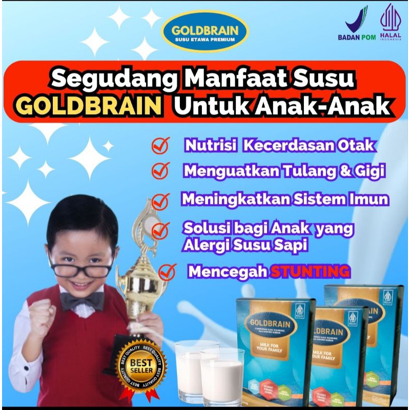 

GOLDBRAIN - SUSU ETAWA NUTRISI KECERDASAN OTAK ANAK