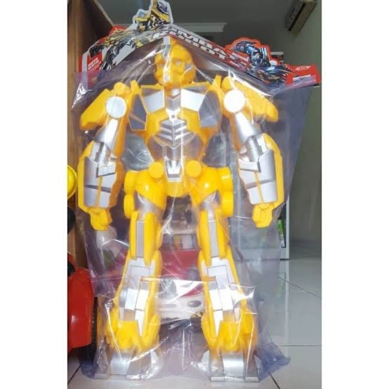 (KANTONG) MAINAN ROBOT BUBBLE BEE OPTIMUS PRIME BATRAI SUARA LED