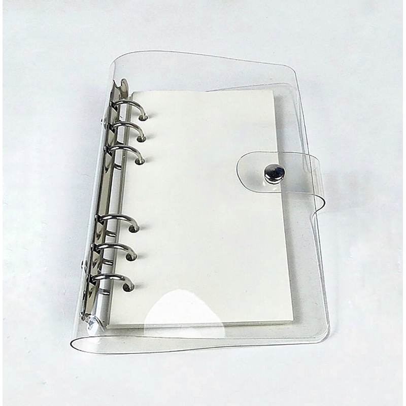 

Binder A6 Diary Catatan Cover Transparant Polos 6 Ring Bahan PVC Aesthetic Simple