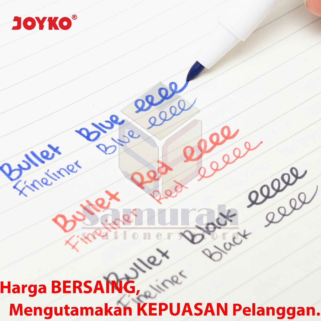 

HJK Spidol Marker Joyko MK 64 / 2 Mata Pena Tipis - Tebal / Double tip Fineliner - Bullet Tip /