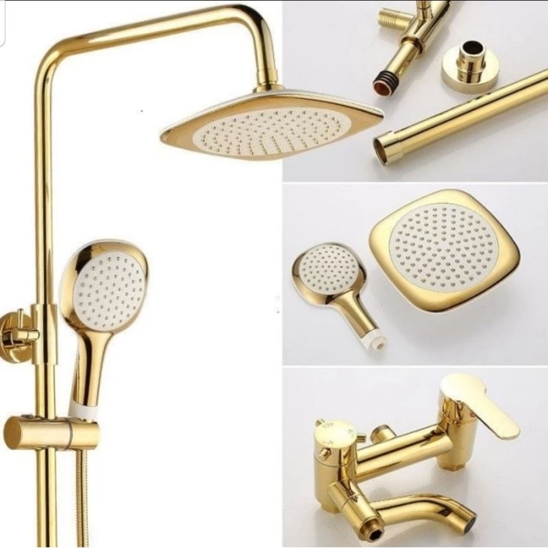 SHOWER TIANG SET PANAS DINGIN GOLD SHOWER TIANG MIXER PANAS DINGIN GOLD
